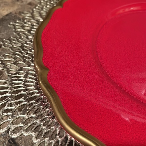 Red & Gold Charger/Serving Plate - Picture 4 of 6